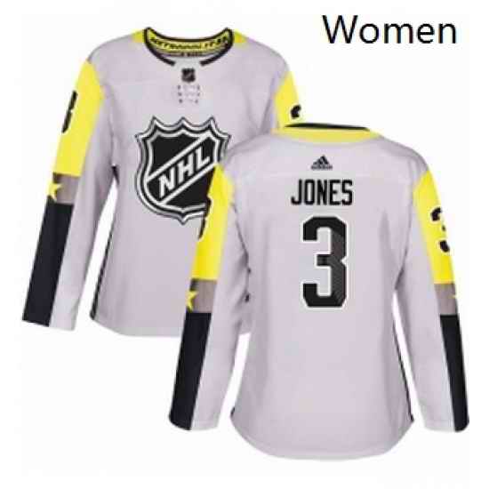 Womens Adidas Columbus Blue Jackets 3 Seth Jones Authentic Gray 2018 All Star Metro Division NHL Jersey
